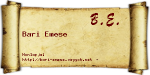 Bari Emese névjegykártya